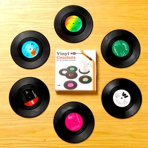 Novelty Record Vinyl Design Coasters For Drinks Home Decor Placement Pads